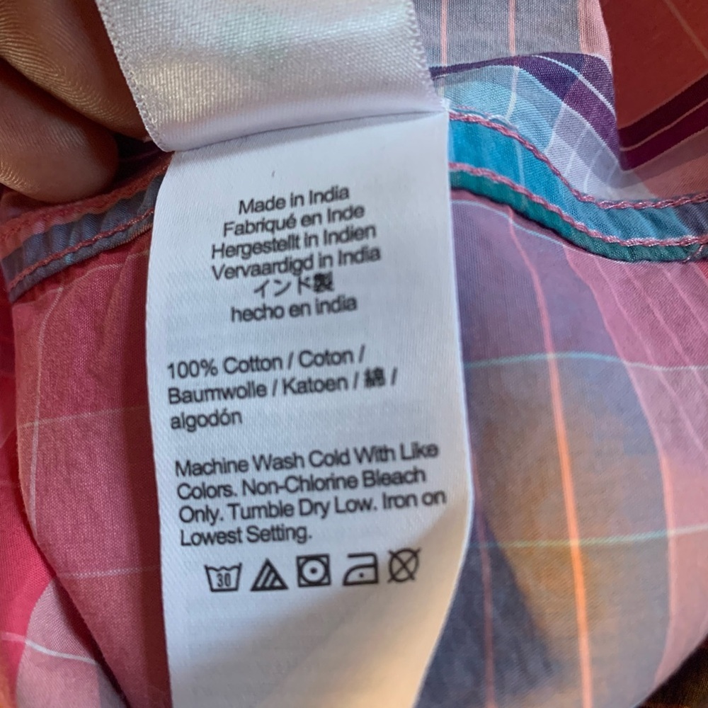 J. Crew Pink and Blue Plaid Long Sleeve Shirt Dress - Picture 8 of 10